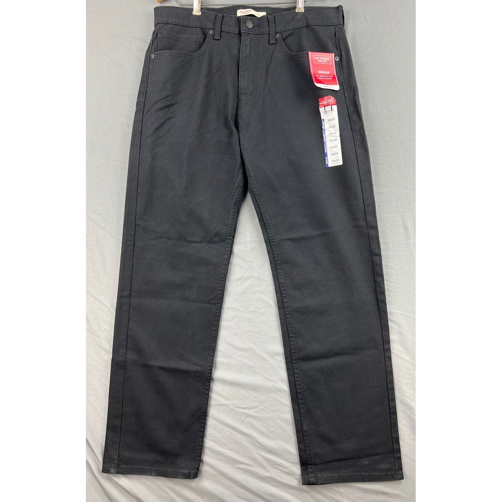 Levi Strauss Signature Jeans Mens 34x30 Regular Ultimate Flex Black New Flaw